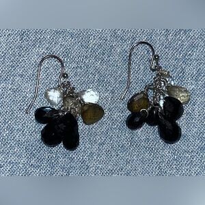 Cluster of Crystals, French hook earrings.